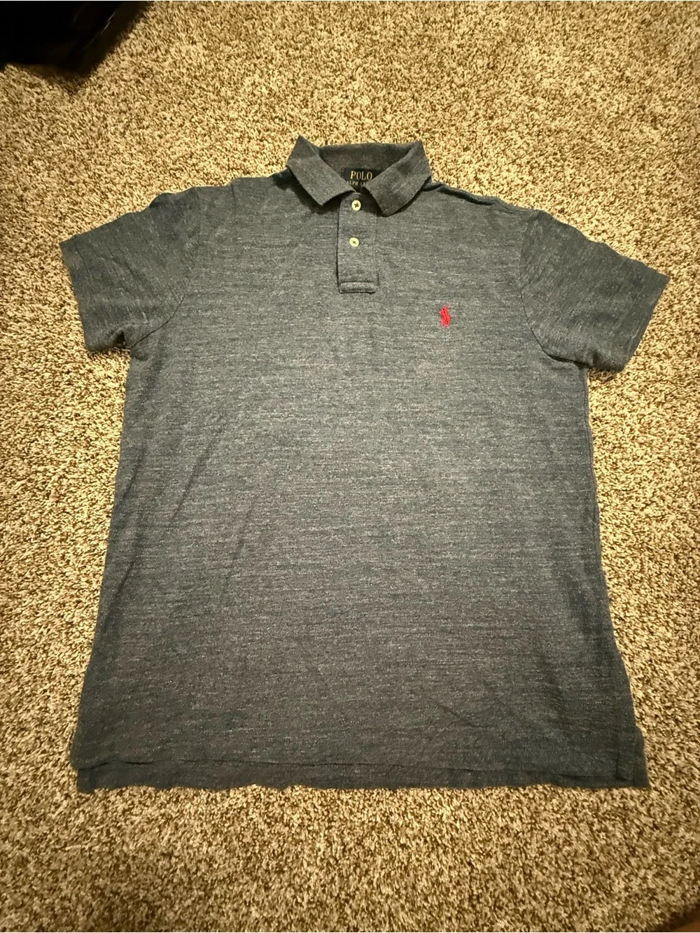 Ralph Lauren Heather Navy Polo with Red Logo